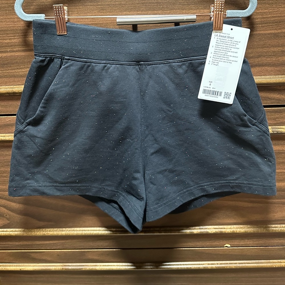 Rare NWT detached. Lululemon LA Sweat Shorts Size 8